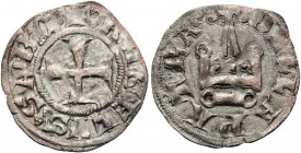 CRUSADERS. Great Wallachia. John II Angelus Comnenus, 1303-1318. (Billon, 18 mm, 0.72 g, 9 h), Denier Tournois, Hypate or Nea Patra. +ANGЄLVS ✿ SA✿B✿C...