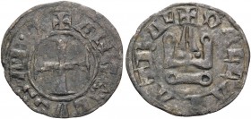 CRUSADERS. Great Wallachia. John II Angelus Comnenus, 1303-1318. (Billon, 18 mm, 0.70 g, 5 h), Denier Tournois, Hypate or Nea Patra. +ANGЄLVS SAB•C• a...