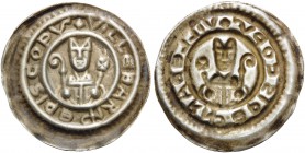 GERMANY. Magdeburg (Erzbistum). Wilbrand von Käfernburg, 1235-1254. Brakteat (Silver, 23 mm, 0.64 g, 12 h). •VILLEBARND •EPISCOPVS Half length figure ...