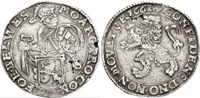 UNITED NETHERLANDS, West-Friesland. 1661. Daalder (Silver, 40 mm, 27.25 g, 9 h). MO ARG PRO CON - FOE BEL WES Half-length bust of armored knight left,...