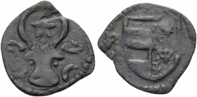 MOLDAVIA. Alexandru cel Bun (the Kind), 1400-1432. (Billon, 14 mm, 0.59 g, 4 h), Half Gross, Type IV. Facing bukranion flanked by rosette and crescent...