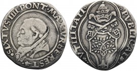 ITALY. Papal States. Sixtus IV (Francesco della Rovere), 1471-1484. Grosso (Silver, 25 mm, 3.12 g, 7 h), Rome. SIXTVS IIII PONT MAX VRBE REST Bust of ...