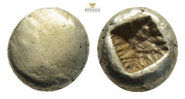 Ionia - Ephesos - Electrum 1/12 Hekte. 7th century BC. Obv: plain. Rev: incuse square punch. Cf. Sear 3432 (1/48). 1.18 g,