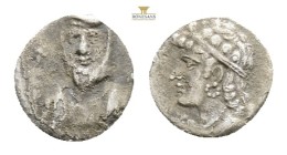 CILICIA, Uncertain. 4th century BC. AR Obol ( 10,5mm, 0,65g.)
Draped bust facing slightly left, wearing kyrbasia; star to left.
Draped bust of femal...