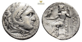 KINGS OF MACEDON, Alexander III ‘the Great’ (Circa 336-323 BC) AR Drachm (19,6 mm, 3,8 g)
Obv: Head of Herakles to right, wearing lion skin headdress....