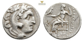 KINGS OF MACEDON, Alexander III 'the Great' (Circa 336-323 BC)
AR Drachm (17, 8 mm, 4 g.)
Head of Herakles right, wearing lion skin / AΛΕΞΑΝΔΡΟΥ, Zeus...