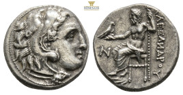 MACEDONIAN KINGDOM. Alexander III the Great (336-323 BC). AR drachm (17 mm. 4,2 g.). NGC AU. Posthumous issue of Abydus, ca. 310-301 BC. Head of Herac...