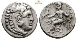 KINGS OF MACEDON. Alexander III 'the Great' (336-323 BC).Drahmı…AR… 3,3 g 16,8 mm.
Obv.Head of Heracles Right…..
Rev. ΒΑΣΙΛΕΩΣ ΑΛΕΞΑΝΔΡΟΥ, Zeus Aëtoph...