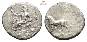 CILICIA, Tarsos. Mazaios. SatrapofCilicia, 361/0-334 BC. AR Stater (22 mm, 9,1 g, 4h). Baaltars seated left, his torso facing, holding lotus-tipped sc...