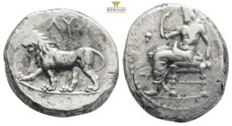 PERSIA, Alexandrine Empire. Uncertain satraps of Babylon, circa 322-312 BC. Tetradrachm (Silver, 18,2 mm, 16,3 g, ). Baaltars seated left, holding sce...