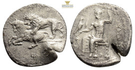 Cilicia, Tarsos AR Stater.Cilicia, Tarsos AR Stater. Mazaios, satrap. 361/0-334 BC. Baaltars seated left, holding eagle, grain ear, grapes, and sceptr...