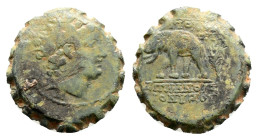 SELEUKID KINGDOM. Antiochos VI Dionysos (144-142 BC). Serrate Ae. Antioch on the Orontes. 8 g. 22,1 mm.
Obv: Radiate and diademed head right.
Rev: ΒΑΣ...