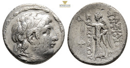 SELEUCID KINGDOM, Antiochos VII Evergetes (138-129), AR drachma, Antioch. Right: Head diad. to the right. Reverse: ΒΑΣΙΛΕΩΣ/ ANTIOXOY/ EY-EPΓETOY Niké...