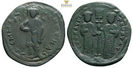 Constantine X Ducas and Eudocia (1059-1067 AD) Constantinople
AE Follis(25 mm 6,2 g.)
Obv: + EMMA-NOVHΛ - Christ standing facing on footstool, wearing...