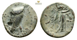 Kingsof Sophene (Western Armenia), Arkathias I Æ 20mm. Arkathiokerta mint(?), circa 150 BC. Head to left, wearing bashlyk, tied with diadem / Nike sta...
