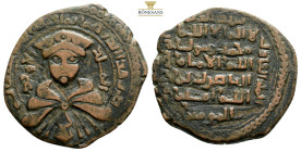 Mayyafariqin and Jabal Sinjar, al-'Adil I Sayf al-Din Ahmad . AH 589-596 (AD 1193-1200). Mayyafariqin mint Dirhem AE 27,5 mm., 9,1 g. Crowned and mant...