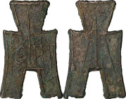 CHINA. Zhou Dynasty. Warring States Period. Flat Handle Square Foot Spade Money, ND (ca. 350-250 B.C.). Grade: VERY FINE.
Hartill-3.182. Weight: 4.2 ...