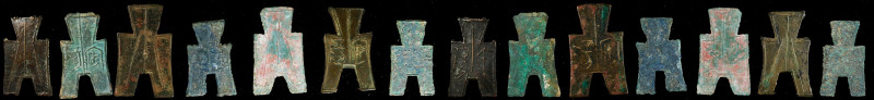 CHINA. Zhou Dynasty. Warring States Period. Septet of Square Foot Spade Money (7...