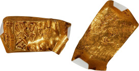 (t) CHINA. State of Chu. Warring States Period. "Yuan Jin" Gold Cube Money, ND (ca. 475-221 B.C.). Certified "78" by Hua Xin Coin Grading Company.
Hi...