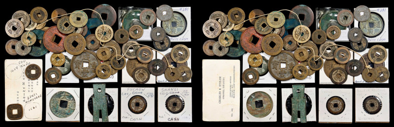CHINA. Mixed Dynasties. Group of Holed Cast Cash (54 Pieces), ND. Grade Range: V...