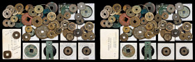 CHINA. Mixed Dynasties. Group of Holed Cast Cash (54 Pieces), ND. Grade Range: VERY GOOD to VERY FINE.
Group of Cash of different sizes and denominat...