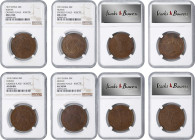 (t) CHINA. Hunan. Quartet of 20 Cash (4 Pieces), ND (1919). All NGC Certified.
1-4) KM-Y-400.5; CCC-178. 1-2) NGC MS-61 Brown. 3-4) NGC AU-58. 

Es...