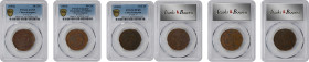 (t) CHINA. Kiangnan. Trio of 10 Cash (3 Pieces), CD (1904). Kuang-hsu (Guangxu). All PCGS Certified.
1) PCGS AU-53. CL-KN.24; KM-Y-135.5; CCC-205. Va...