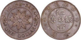 CHINA. Kiangsi. Republic Fantasy Dollar, ND (1912). PCGS Genuine--Tooled, AU Details.
KMX-800. A RARE Fantasy type, this example is seldom seen, and ...