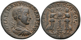 PISIDIA. Antioch. Gordian III, 238-244. (Bronze, 33 mm, 23.92 g, 7 h). IMP CAES M ANT GORDIANVS AVG Lau. Rev. CAES ANTIOCH COL / S R Two Victories sta...