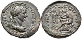 ARMENIA MINOR, Koinon of Armenia. Trajan, 98-117. Dupondius (Bronze, 27 mm, 14.32 g, 11 h), Nicopolis ad Lycum, regnal year 43 and CY 43 = 113-114. ΑΥ...