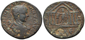 PHOENICIA. Tyre. Elagabalus, 218-222. Tetrassarion (Bronze, 27 mm, 11.55 g, 11 h). IMP CAES M AV ANTONINVS AVG Laureate, draped and cuirassed bust of ...