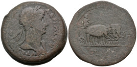 EGYPT. Alexandria. Hadrian, 117-138. Drachm (Bronze, 33 mm, 22.57 g, 1 h), year 4 = 119-120. ΑΥΤ ΚΑΙ ΤΡΑΙ ΑΔΡΙΑ CEΒ Laureate bust of Hadrian to right,...