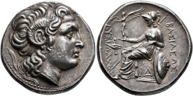 KINGS OF THRACE. Lysimachos, 305-281 BC. Tetradrachm (Silver, 26 mm, 16.90 g, 12 h), Lysimacheia, 297/6-282/1. Diademed head of Alexander the Great to...