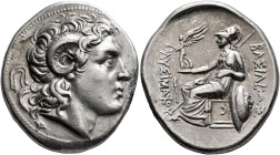 KINGS OF THRACE. Lysimachos, 305-281 BC. Tetradrachm (Silver, 29 mm, 17.00 g, 12 h), Lampsakos, 297/6-282/1. Diademed head of Alexander the Great to r...