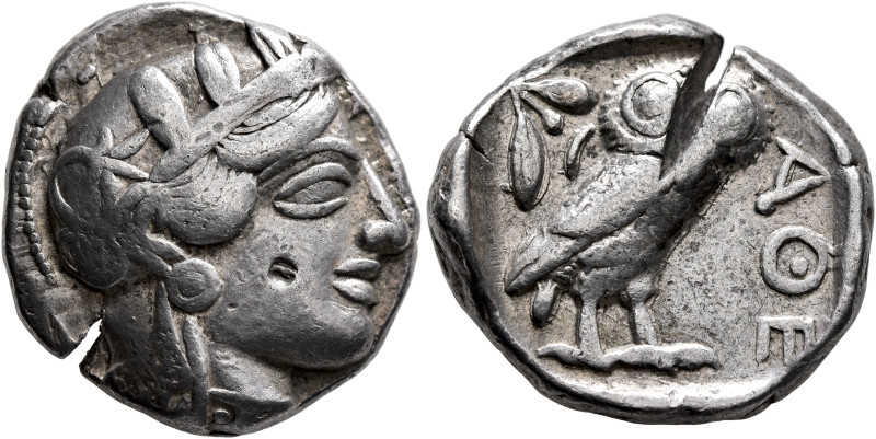 ATTICA. Athens. Circa 420s-404 BC. Tetradrachm (Silver, 23 mm, 17.09 g, 3 h). He...