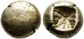 IONIA. Uncertain. Circa 650-600 BC. Hemihekte – 1/12 Stater (Electrum, 7 mm, 1.22 g), Lydo-Milesian standard. Plain globular surface. Rev. Incuse squa...