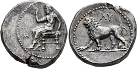 PERSIA, Alexandrine Empire. Uncertain satraps of Babylon, circa 328-311 BC. Tetradrachm (Silver, 24 mm, 16.89 g, 4 h), circa 322-312 BC. Baaltars seat...