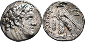 PHOENICIA. Tyre. 126/5 BC-AD 65/6. Shekel (Silver, 28 mm, 14.35 g, 1 h), CY 39 = 88/7 BC. Laureate head of Melkart to right, lion skin tied around nec...