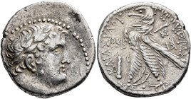 PHOENICIA. Tyre. 126/5 BC-AD 65/6. Shekel (Silver, 25 mm, 14.24 g, 1 h), CY 122 = 5/4 BC. Laureate head of Melkart to right, lion skin tied around nec...