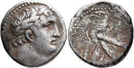 PHOENICIA. Tyre. 126/5 BC-AD 65/6. Shekel (Silver, 24 mm, 14.09 g, 12 h), CY 125 = 2/1 BC. Laureate head of Melkart to right, lion skin tied around ne...