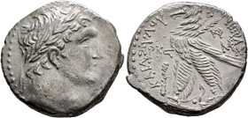 PHOENICIA. Tyre. 126/5 BC-AD 65/6. Shekel (Silver, 26 mm, 14.05 g, 12 h), CY 126 = 1 BC/AD. Laureate head of Melkart to right, lion skin tied around n...