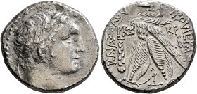 PHOENICIA. Tyre. 126/5 BC-AD 65/6. Shekel (Silver, 26 mm, 13.57 g, 12 h), CY 127 = AD 1/2. Laureate head of Melkart to right, lion skin tied around ne...