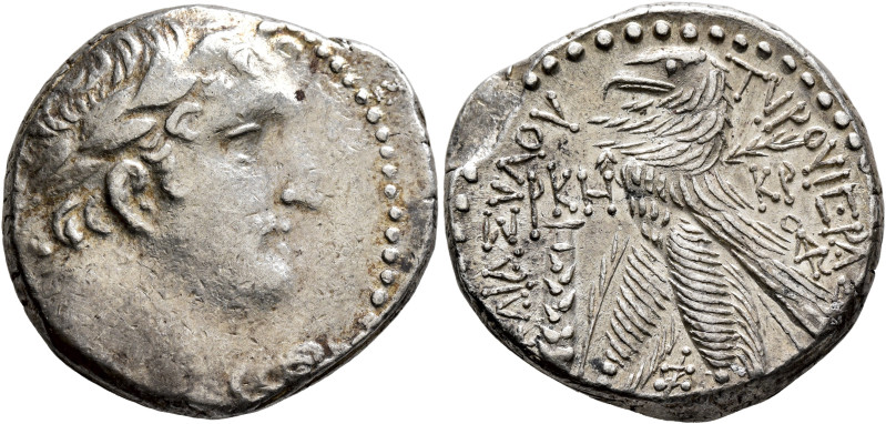 PHOENICIA. Tyre. 126/5 BC-AD 65/6. Shekel (Silver, 26 mm, 14.25 g, 12 h), CY 128...
