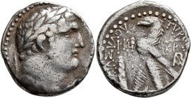 PHOENICIA. Tyre. 126/5 BC-AD 65/6. Shekel (Silver, 24 mm, 13.99 g, 12 h), CY 128 = AD 2/3. Laureate head of Melkart to right, lion skin tied around ne...