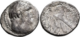 PHOENICIA. Tyre. 126/5 BC-AD 65/6. Shekel (Silver, 27 mm, 13.07 g, 12 h), CY 129 = AD 3/4. Laureate head of Melkart to right, lion skin tied around ne...