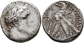 PHOENICIA. Tyre. 126/5 BC-AD 65/6. Shekel (Silver, 24 mm, 14.24 g, 12 h), CY 131 = AD 5/6. Laureate head of Melkart to right, lion skin tied around ne...