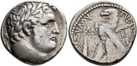 PHOENICIA. Tyre. 126/5 BC-AD 65/6. Shekel (Silver, 25 mm, 14.06 g, 1 h), CY 131 = AD 5/6. Laureate head of Melkart to right, lion skin tied around nec...