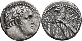 PHOENICIA. Tyre. 126/5 BC-AD 65/6. Shekel (Silver, 24 mm, 13.31 g, 12 h), CY 134 = AD 8/9. Laureate head of Melkart to right, lion skin tied around ne...