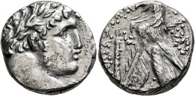 PHOENICIA. Tyre. 126/5 BC-AD 65/6. Shekel (Silver, 22 mm, 12.66 g, 12 h), CY 137 = AD 11/12. Laureate head of Melkart to right, lion skin tied around ...