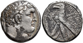 PHOENICIA. Tyre. 126/5 BC-AD 65/6. Shekel (Silver, 24 mm, 14.08 g, 1 h), CY 138 = AD 12/13. Laureate head of Melkart to right, lion skin tied around n...